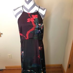 Anthropologie watercolor silk print maxi size 12